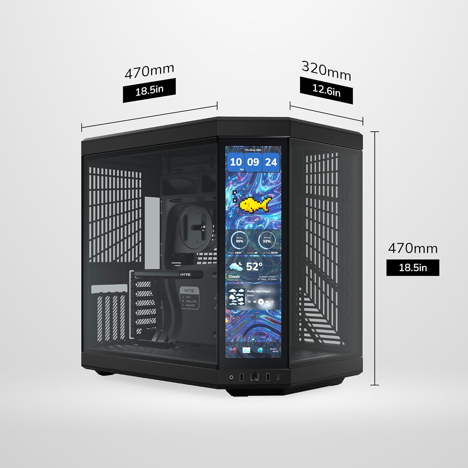 Hyte Y70 Touch Infinite Dual Chamber ATX Mid Tower Pitch Black