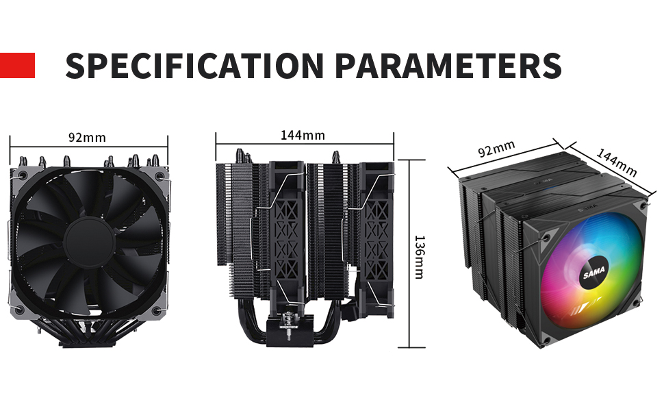 ARGB AIR COOLER SAMA brand 6POW120MM