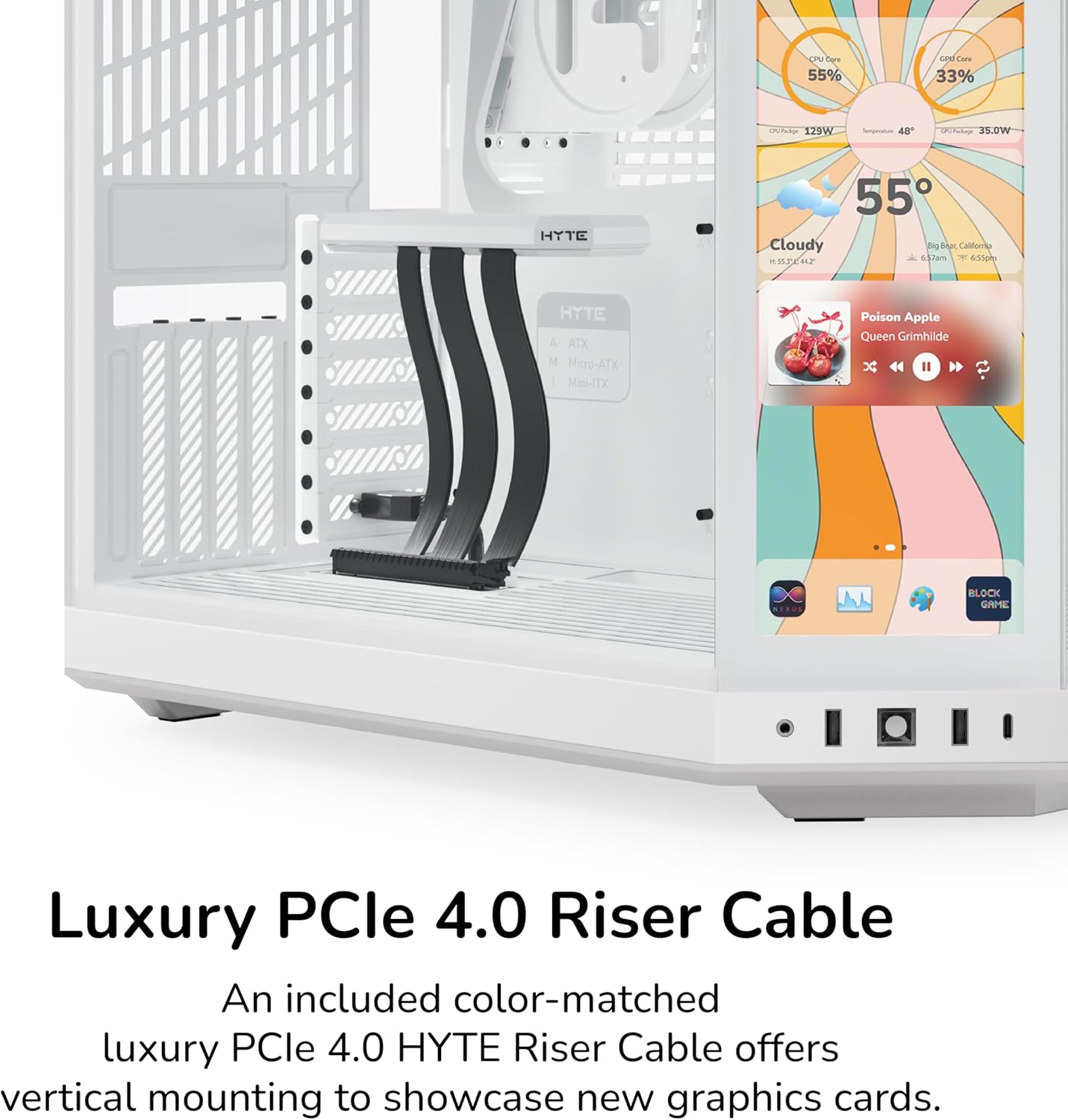 Hyte Y70 Touch Infinite Dual Chamber ATX Mid Tower Snow White